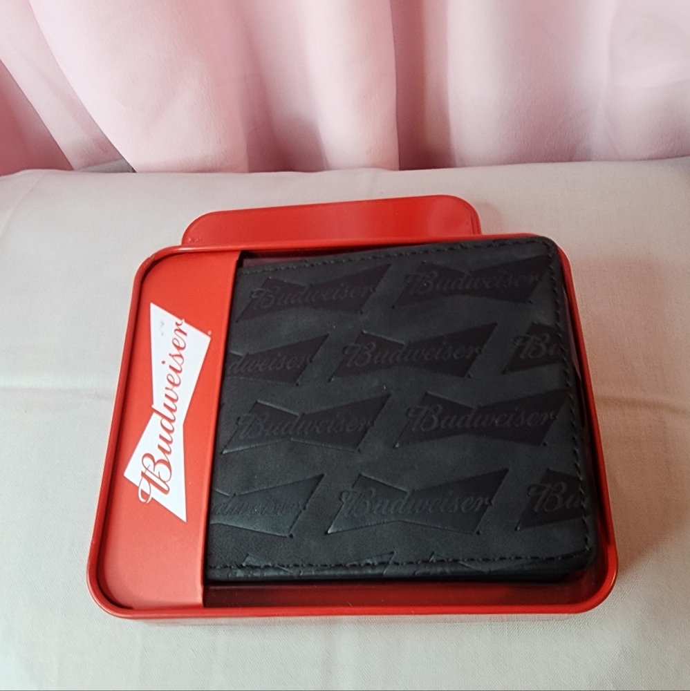 Aquarius Budweiser Bifold Wallet Bowtie Deboss